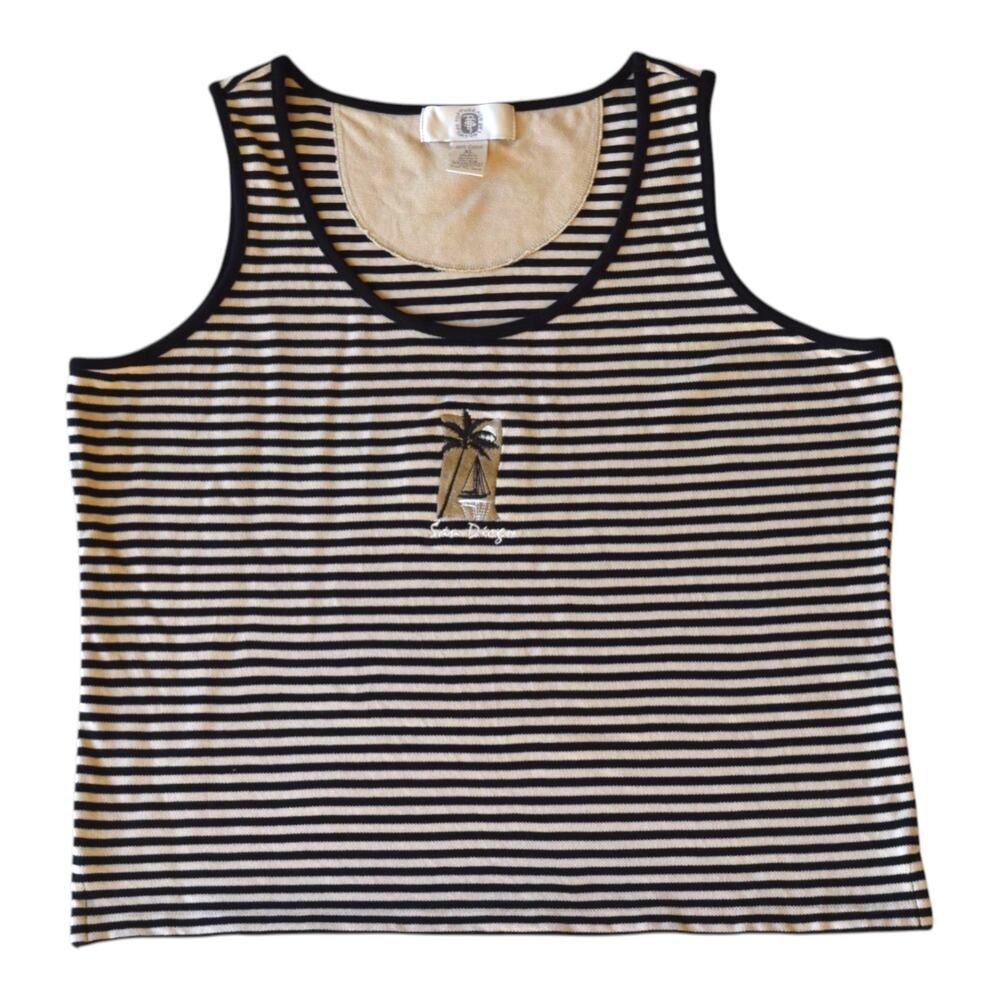 Vintage San Diego Cotton Striped Tank Top XL